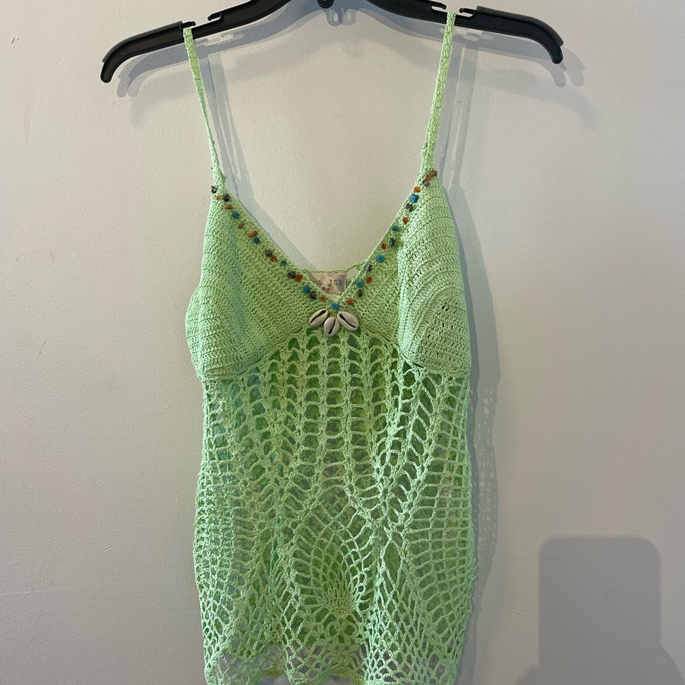 mint tank crochet cover up top